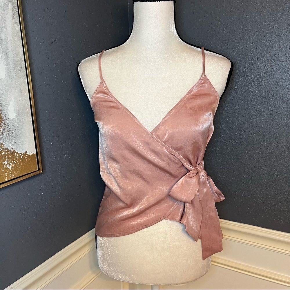 Lovers and Friends Wrap tank/crop top with side bow closure